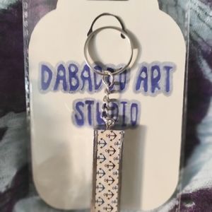 Handmade Blue, White and Silver Anchor Keychain